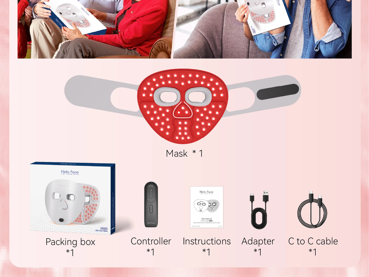 Red Light Therapy Face Mask